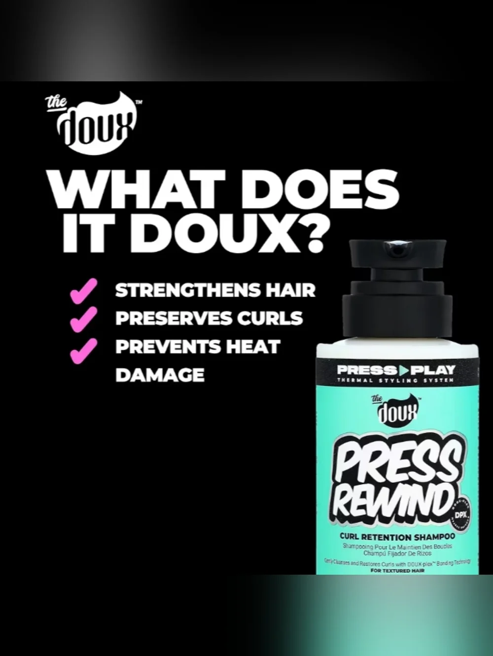 The Doux Press Rewind Curl Retention Shampoo